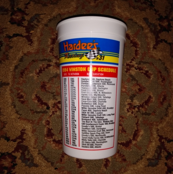 Vintage Ward Burton#31 Hardee's 1994 Winston Cup Schedule Tumbler - Picture 4 of 6